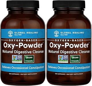 Global Healing Center Oxy-Powder Colon Cleanse Detox - Oxygen Based Safe and Natural Intestinal Cleanser 120 Capsule (2-Pack)