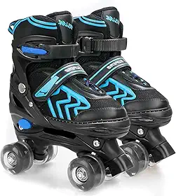 Patins 4 Rodas Infantil com Luzes LED, Ajustável, Design moderno, Rodas de Poliuretano, para Iniciantes, Unisex