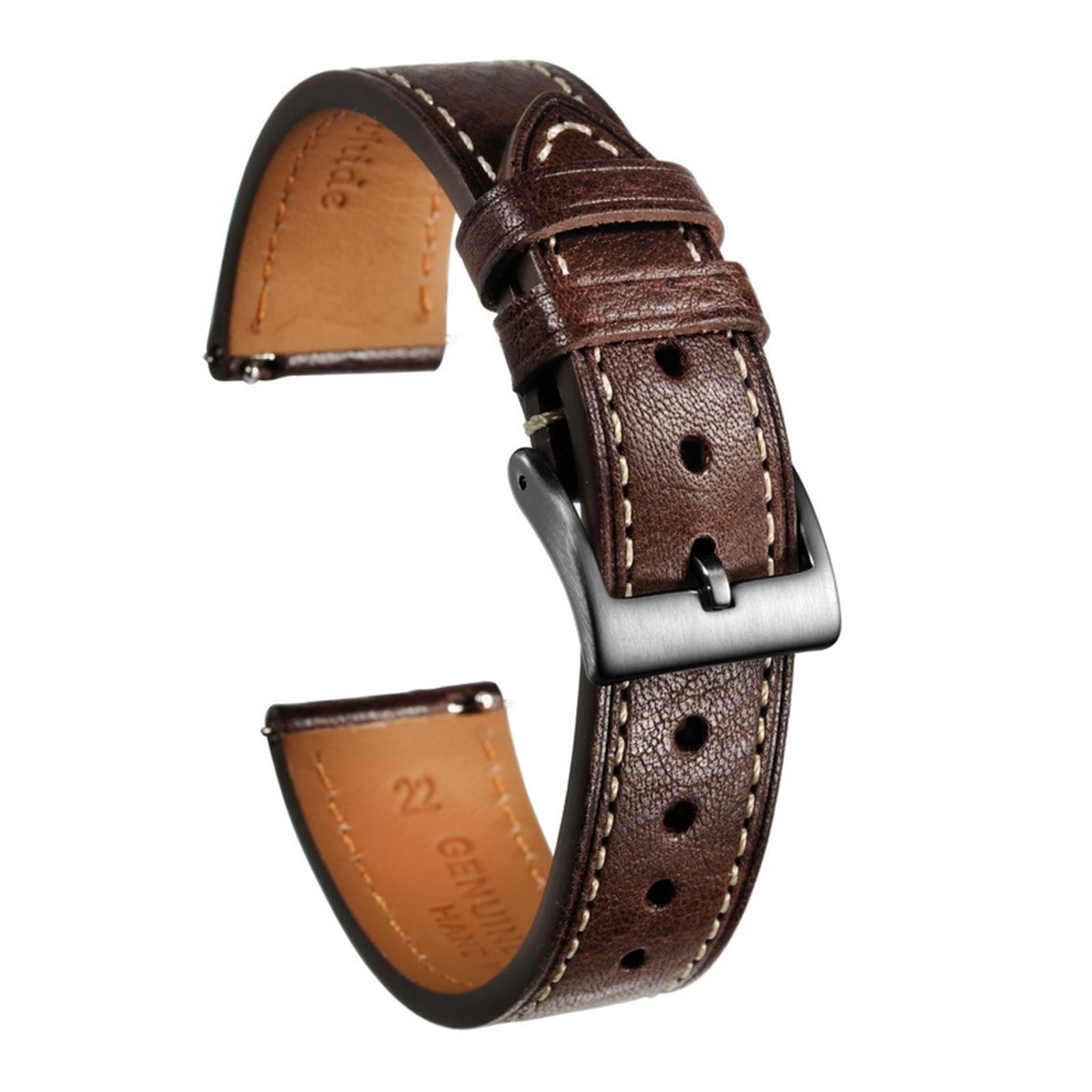 Leder-Uhrenarmbänder, Leder-Ersatz-Uhrenband, Italien Echtleder-Uhrenband for Männer, Vintage, weich, handgefertigt, Schnellverschluss, 22 mm, 18 mm, 20 mm