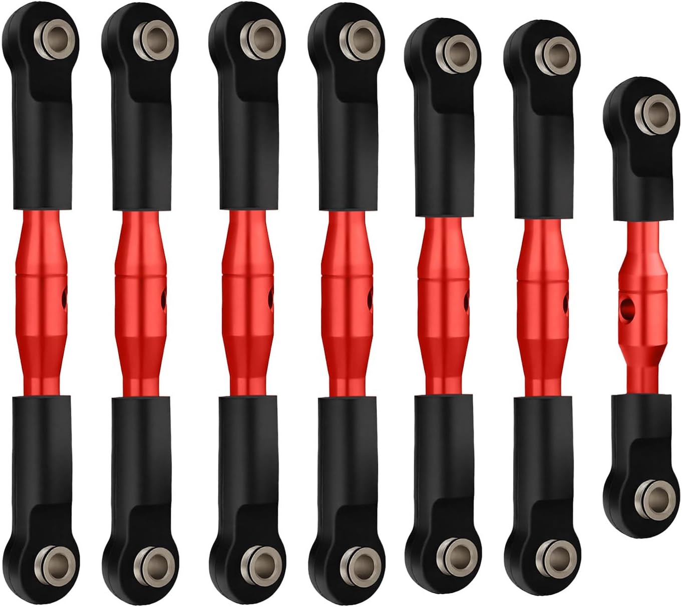 Alum Blod Turnbuckles Toe Camber Links Kit Compatible with 1/10 Slash 2WD/Stampede 2WD/Rustler 2WD/Bandit 2WD Series Upgrades Part Red