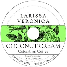Coconut Cream Colombian Coffee Single Serve K-Cup Pods Gourmet, Naturally Flavored, Whole Coffee Beans 12 pods, ZIN 572219