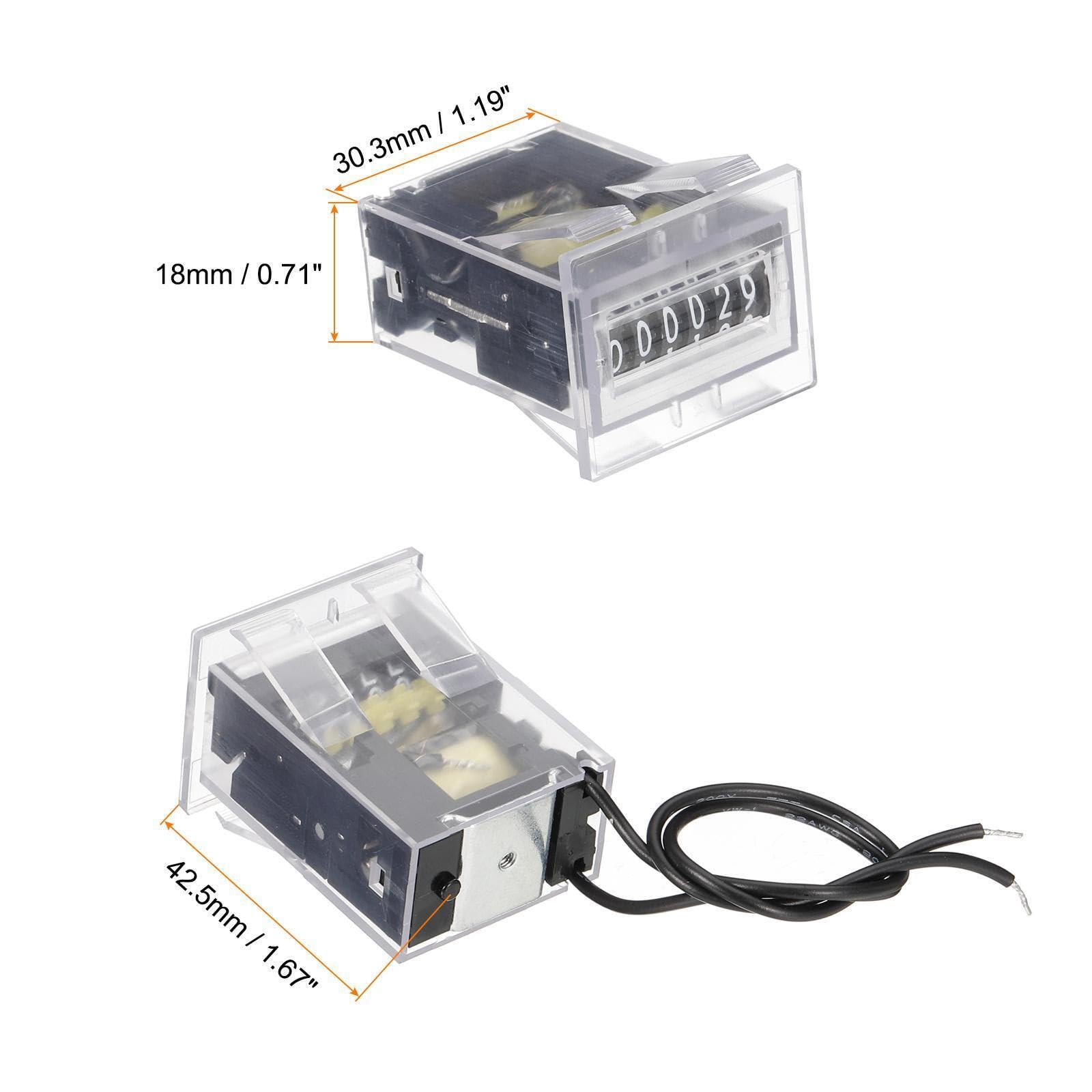 Tool Parts and Accessories ElectroMagnetjc Counter Pulse Totalizer 6 Digit 0-999999 Range DC 7-24V (#CN-140824-04145)