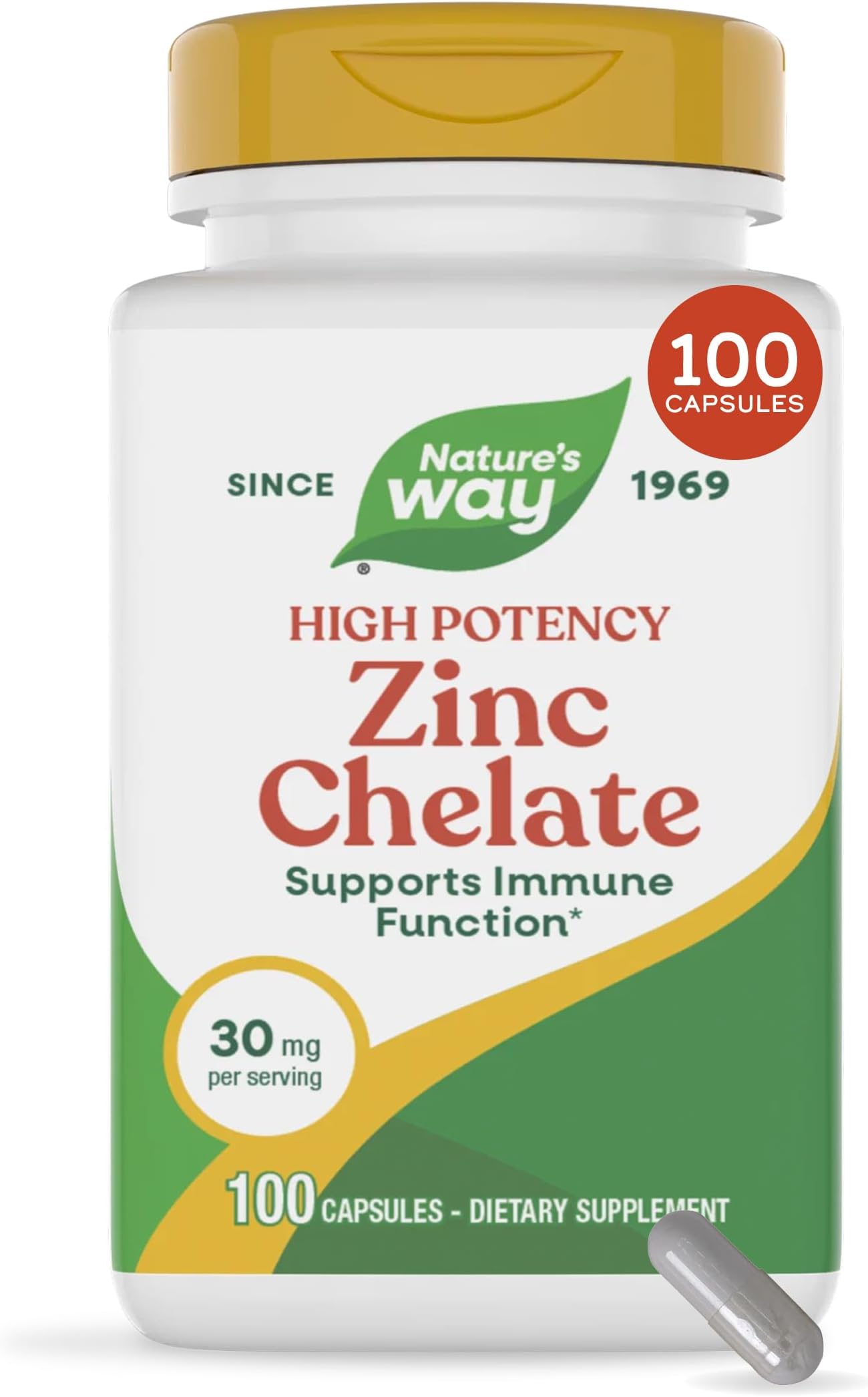 Zinc Chelate, 30 mg, 100 Capsules