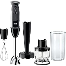 Braun Multiquick 5 Vario - Batidora de mano eje de mezcla SS + picador de 1.5 C + triturador + batidor + vaso de precipitos, MQ5027,