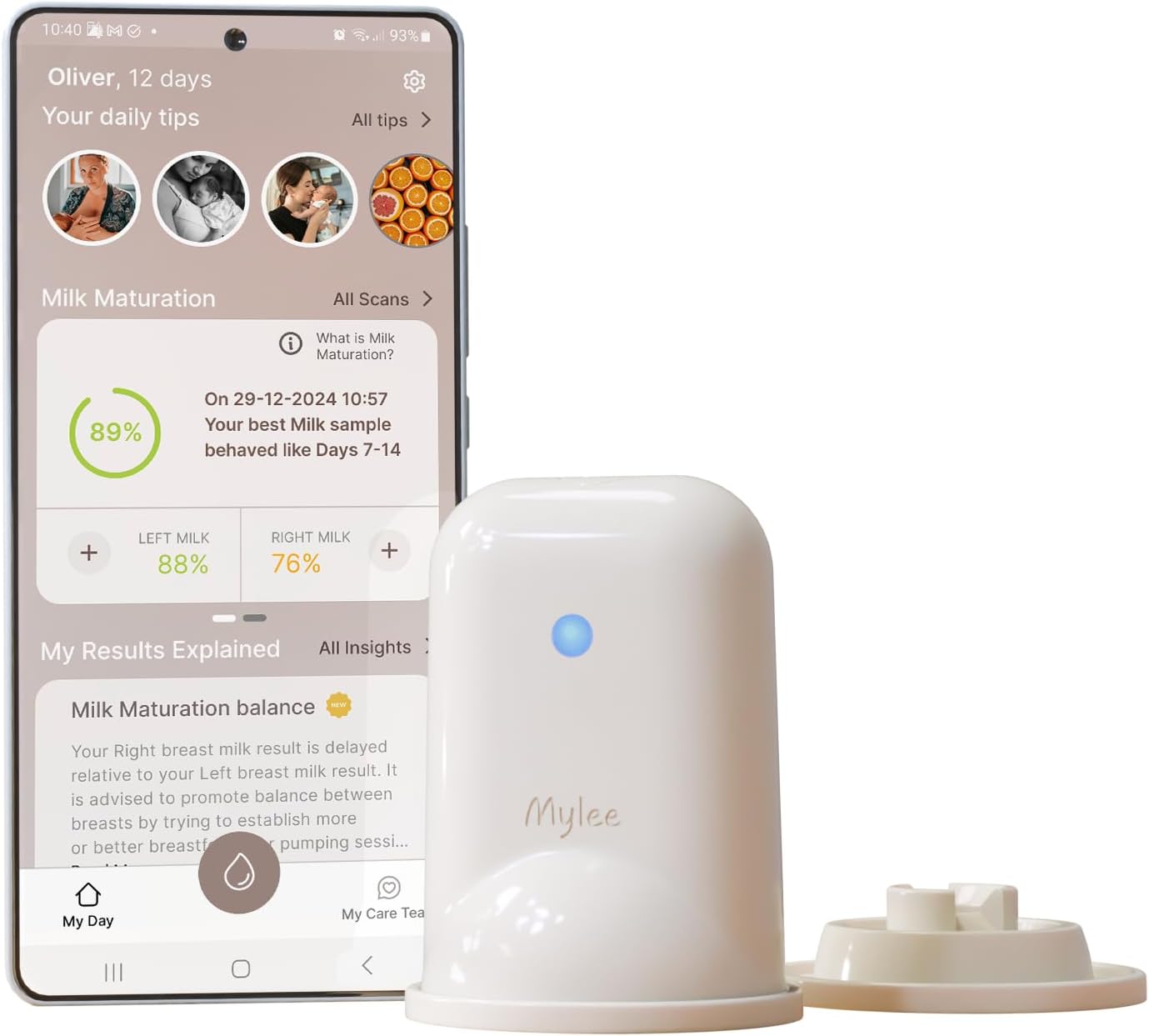 MyLee Smart Breastfeeding Monitor, MyLee Milk Supply Tracking System with App