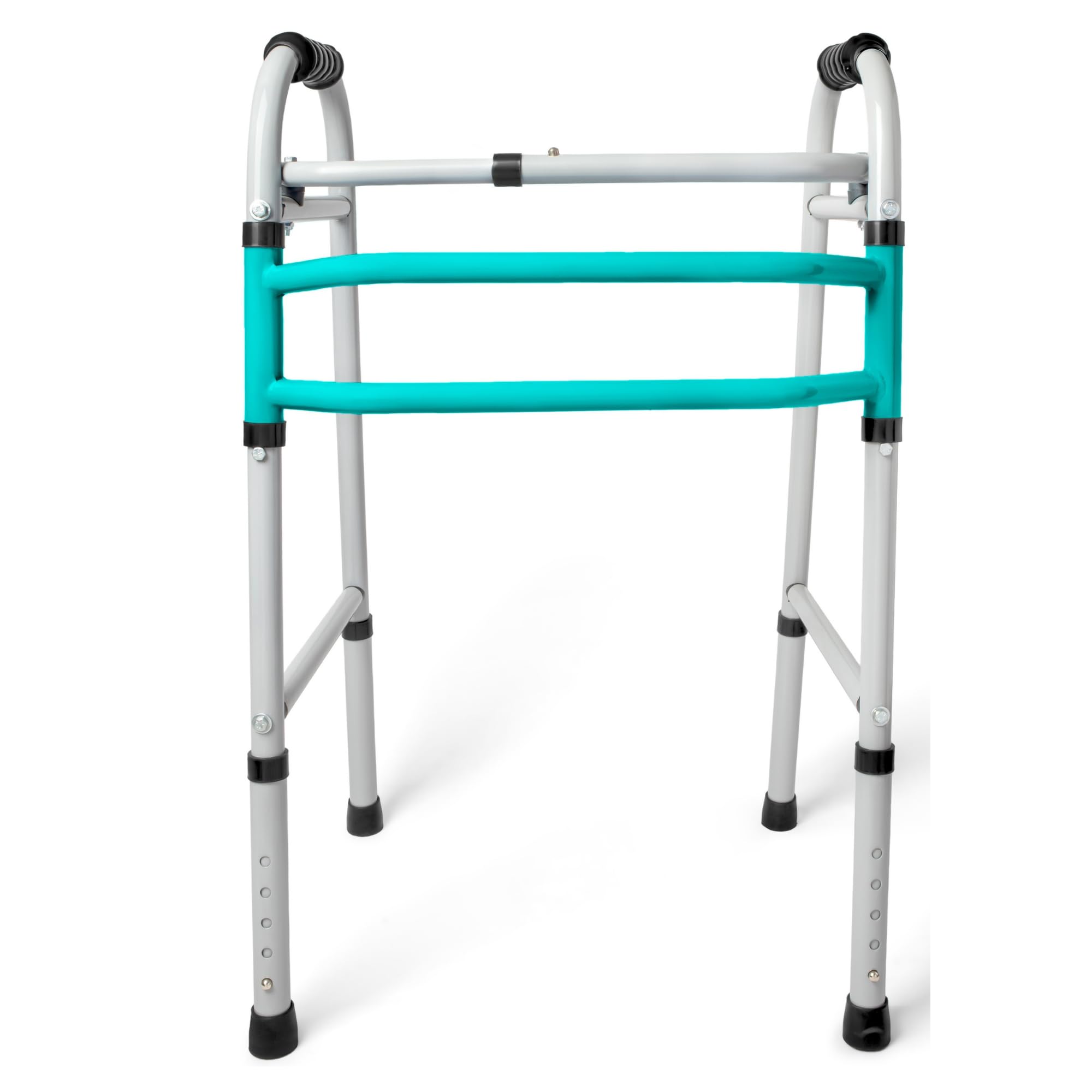 SIR-G Foldable M.S Steel Walker for Elderly & Disabled Adults | Adjustable Height Walking Aid Frame | Lightweight & Enhances Safety with Anti-Slip Legs | Medical Mobility Walker for Senior Citizens-image-4