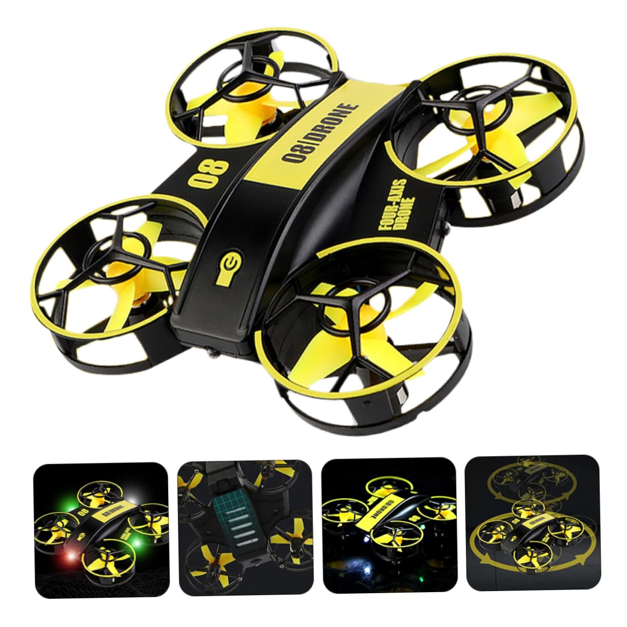 TOYANDONA Mini Dron Rc para Adultos Diseño de Protección Total y Batería Modular de 3.7v 300mah Adecuado para Vuelo la Oscuridad y Maniobras de Rotación