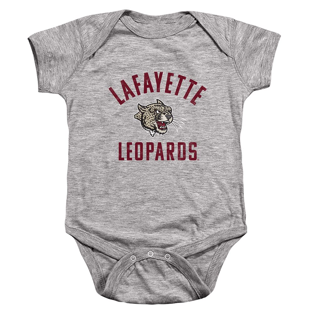 Lafayette College Official Leopards Logo Unisex Infant Snap Suit for Baby,Athletic Heather, 6 Months