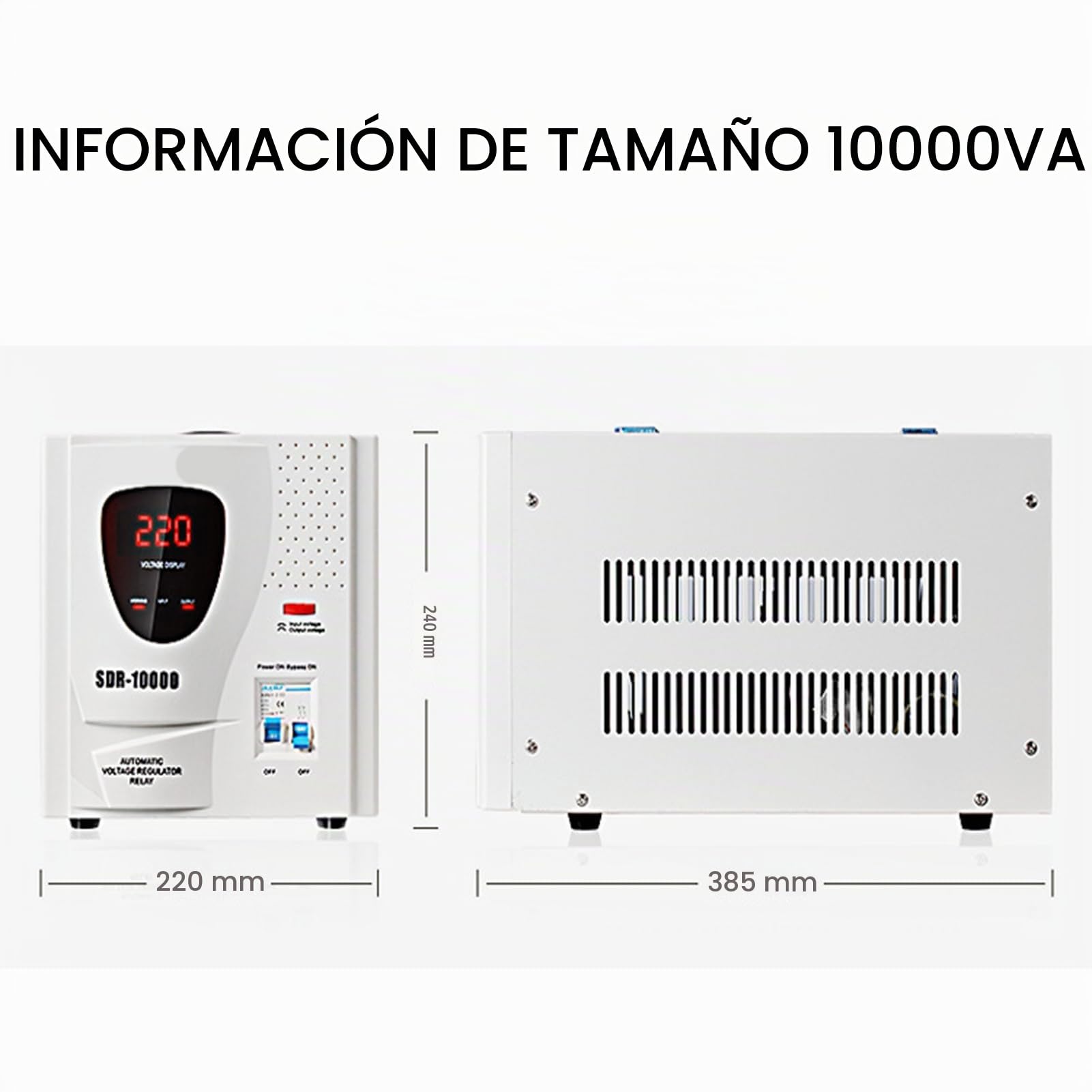 Regulador de Voltaje,220V Estabilizador de Voltaje Monofásico Automático de Alta Precisión para Uso Doméstico Protector Regulador de Voltaje para Electrodomésticos Inestables,10KW