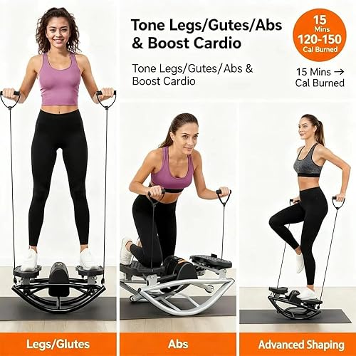 Miniatura 3 de Rock Stepper Side to Side, Steppers for Exercise at Home, Workout Exercise Equipment Legs Glutes, Balance Boards for Adults, Low-Impact Lateral