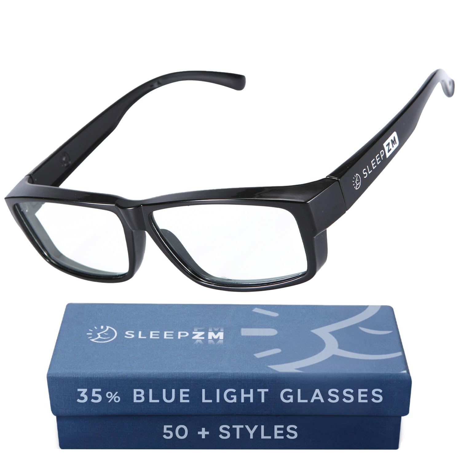 Sleep ZM 100% Blue Light Blocking Glasses - Women + Men - Better Sleep - Anti Eye Strain Protection - Computer Screens Gaming