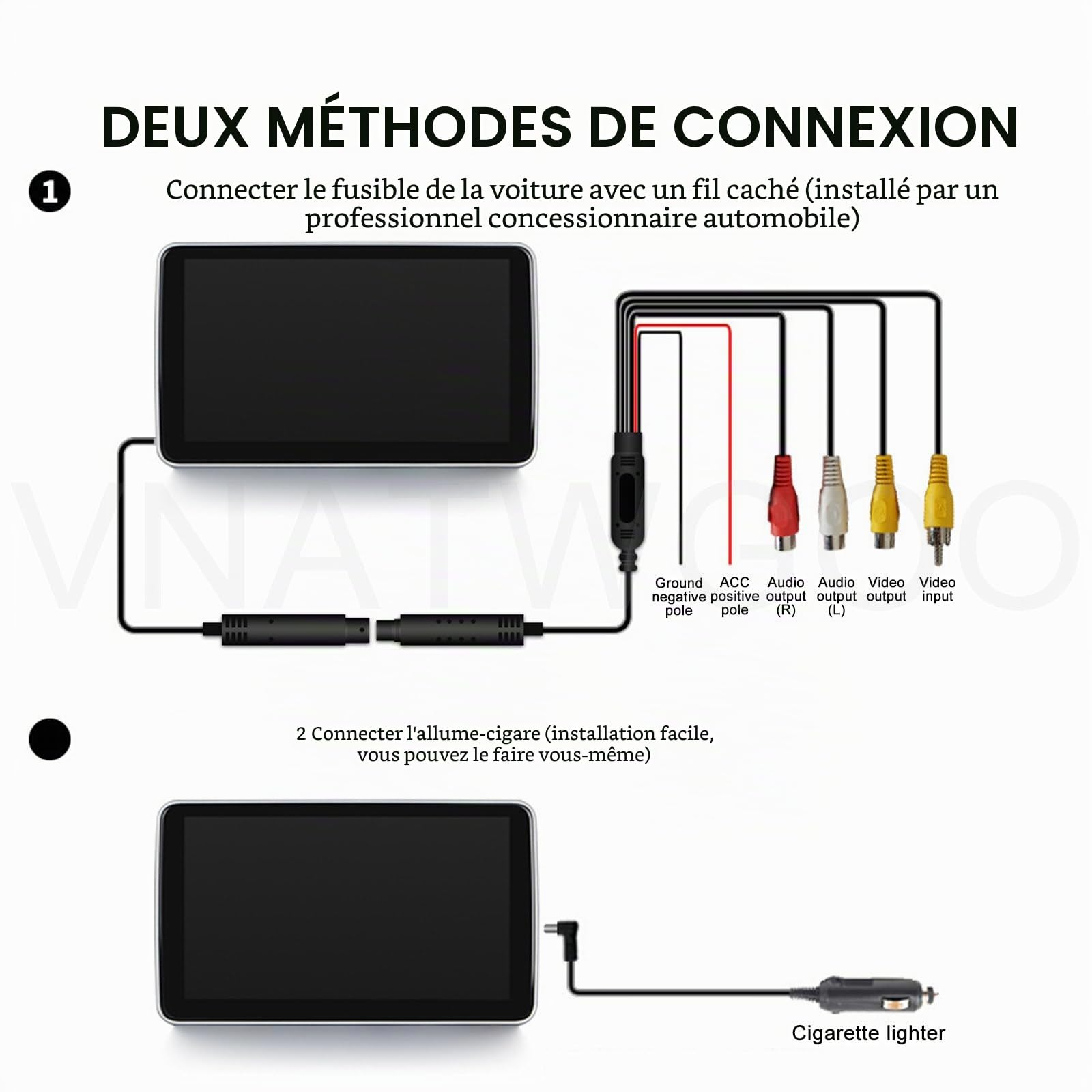 TéLéViseur IPS 10,1" / 11,6" pour Appuie-TêTe De Voiture, Lecteur pour SièGes ArrièRe, Moniteur pour Voiture, Projection D'éCran sans Fil, SystèMe De Divertissement,11.6Inch