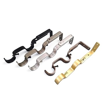Moxic Hang Curtain Rod Holder Bracket Window Frame Curtain Rod Bracket Black