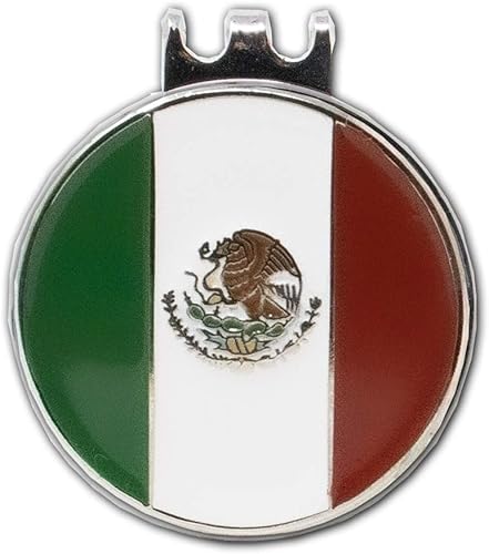 Miniatura 5 de DA VINCI Clip magnético para sombrero de golf con marcador de pelota de golf de metal de 1 pulgada en relieve de la bandera de los países