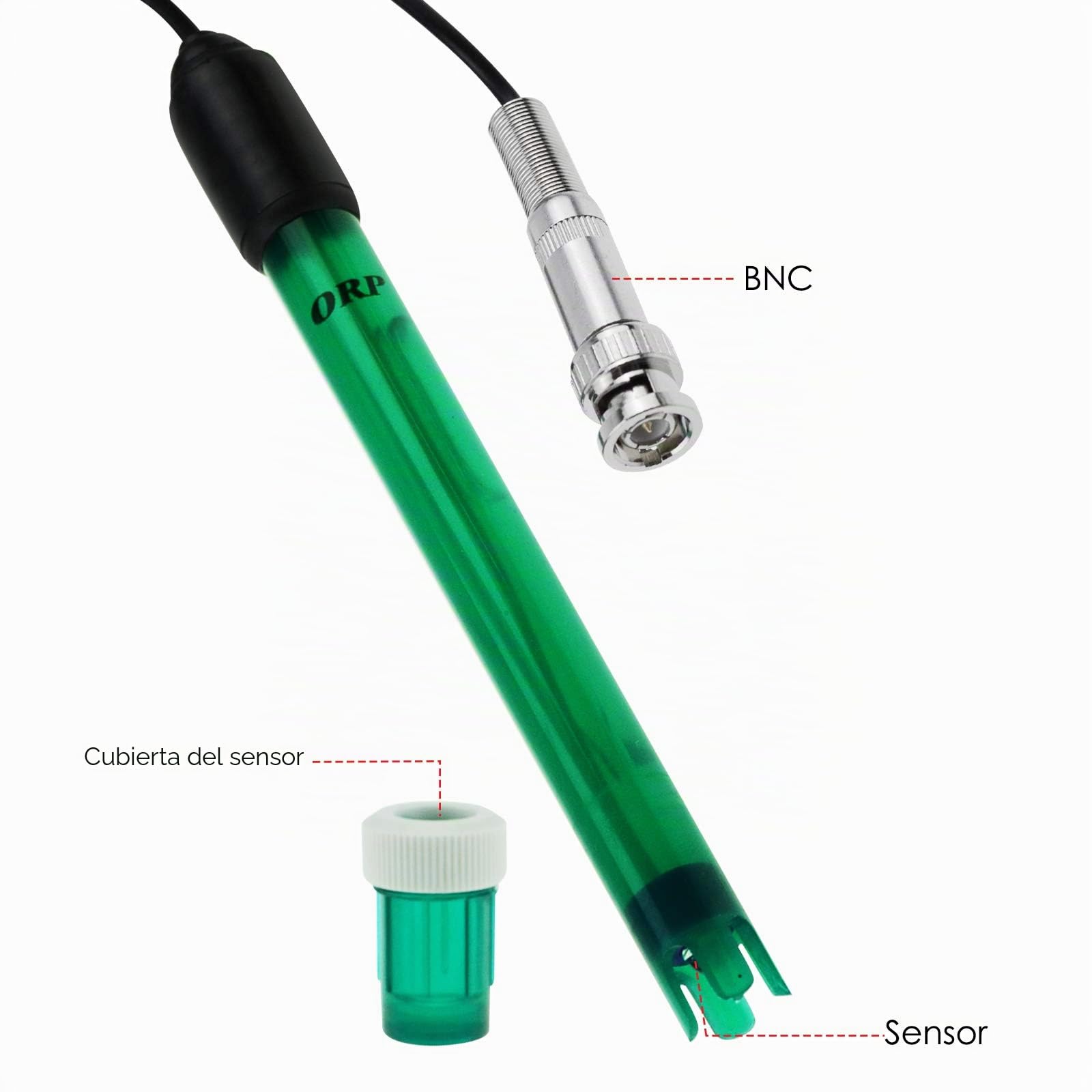 ORP Electrodo Reemplazable BNC Enchufe Sonda para ORP Ensayador Metro Controlador 300cm Largo Cable Acuarios, Tanques Estanques Medición