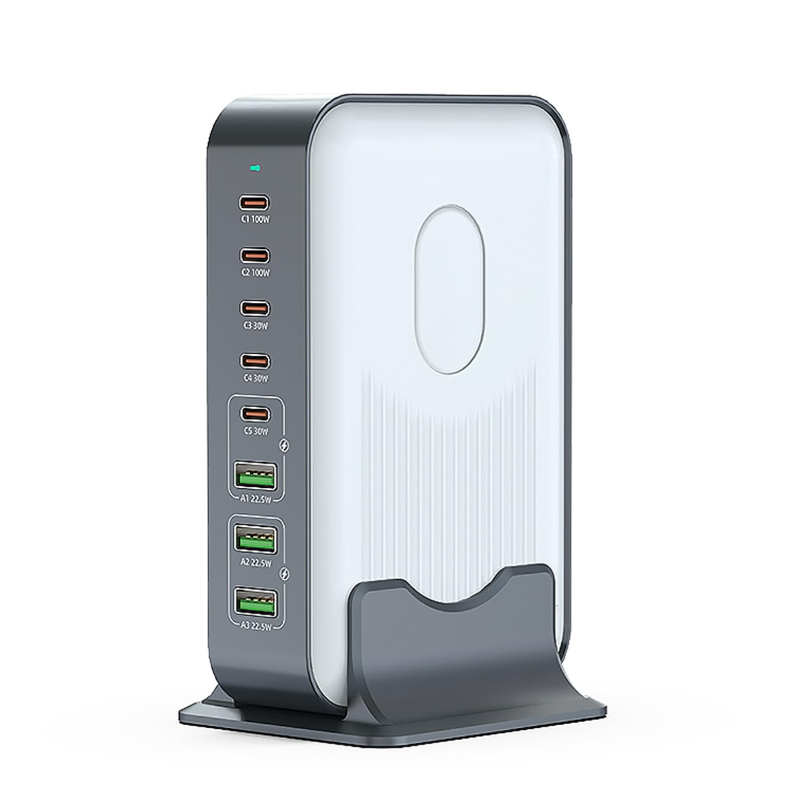 Garsent Stacja ładowania USB, Stacja ładowania Portu 200 W 8 dla Wielu urządzeń, USB C PD Szybkie ładowarkę, ładowarkę, Adapter ładowarki Laptopa (wtyczka UE)