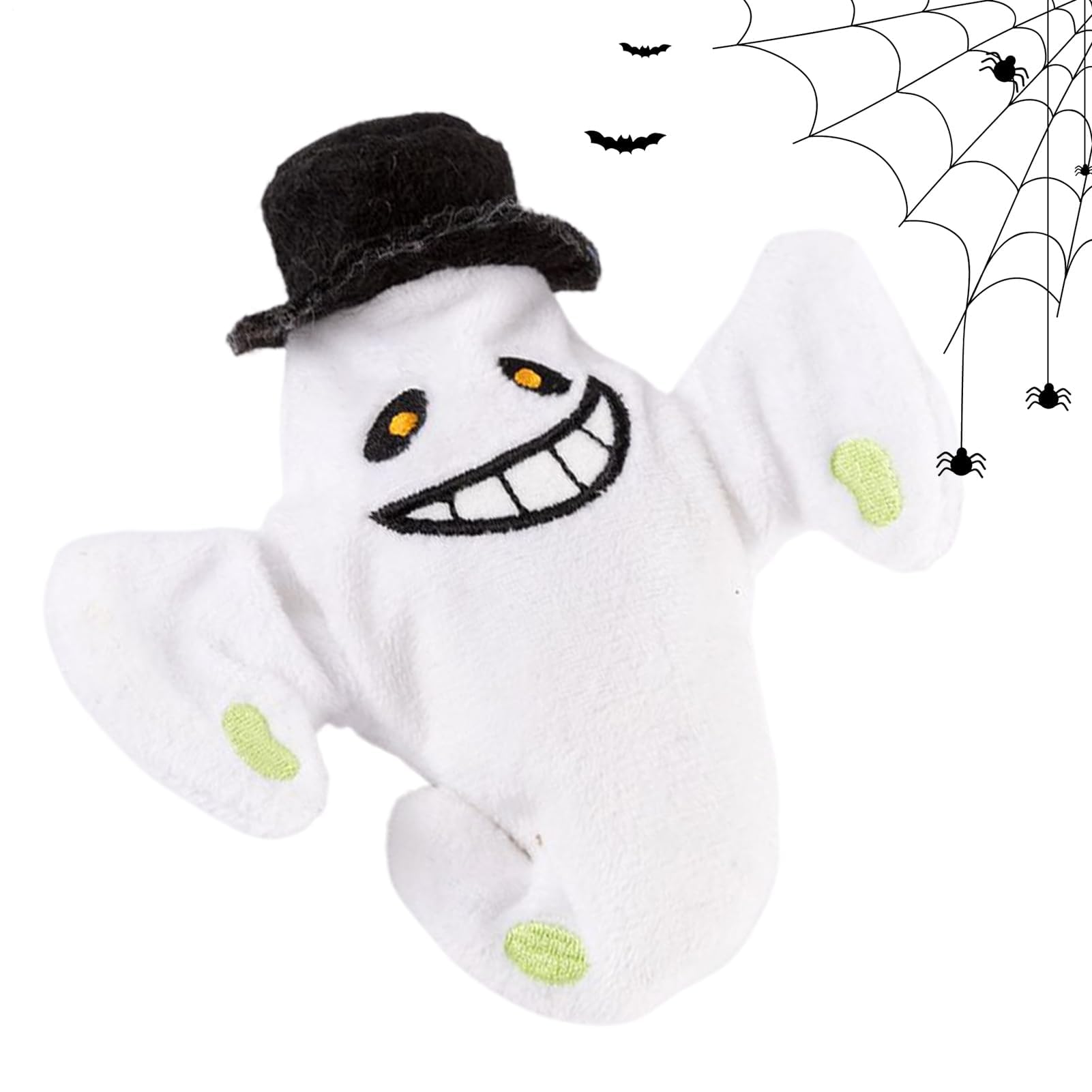 Juguetes para Gatos， Muñeco de Calabaza Halloween con Sonido aleteo simulado for Gatito(Ghost)