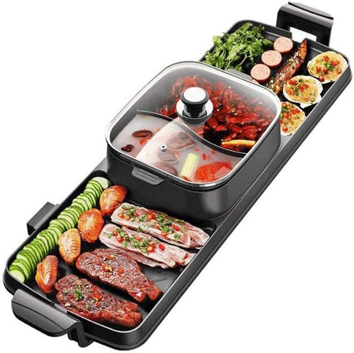 Hot Pot With BBQ, Grill and,Multi-Function Barbecue Electric Home Baking Tray
