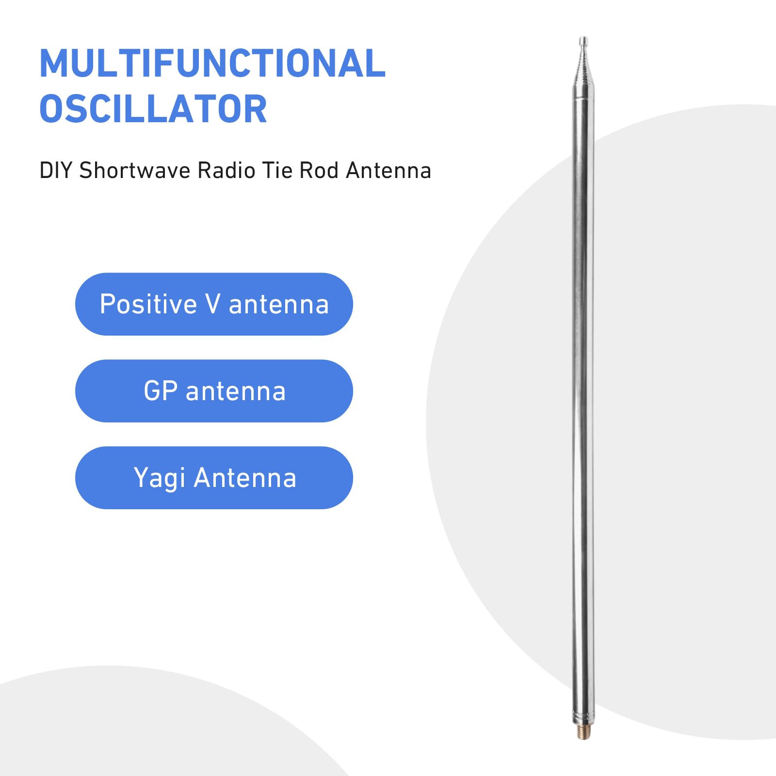 Antenna A Frusta GP Telescopica Da 5.6m Per Radio HF Onde Corte – 14 Sezioni, Attacco M10, Acciaio Inossidabile 201, Perfetta Per DIY E Radioamatori