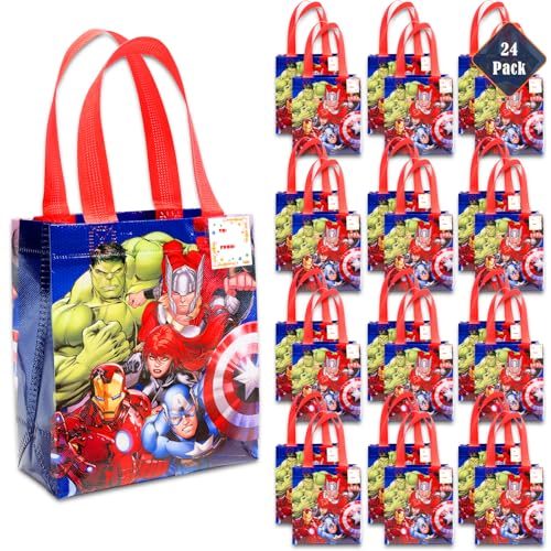 Marvel Avengers Party Favor Bags for Kids Birthday 24 Pack Bundle