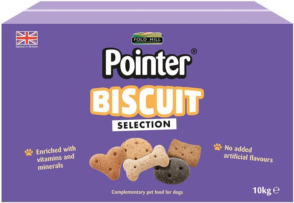 Pointer Biscuit Selection, Oven Baked Dog Treats with No Artificial Flavourings, Enriched with Vitamins and Minerals, 10 kg Box