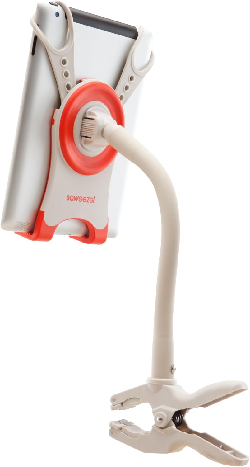 Universal Tablet Stand/ Holder/ Mount; quick connect quick release connection, 360 degree rotation, adjustable gooseneck, one size fits all holder, for iPad (all generations), Samsung Galaxy, Nexus, Windows Surface and many more.