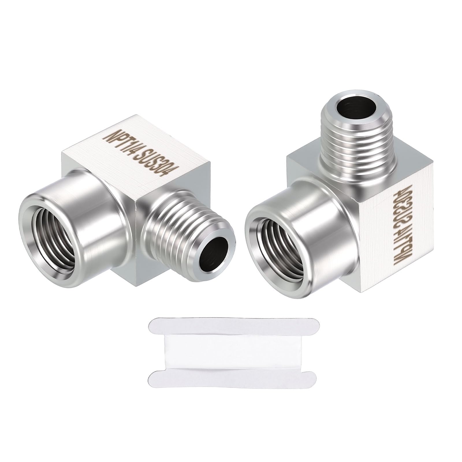 Raccord de tuyau inox 304 anti fuite coude 90 NPT femelle male 6.35mm avec ruban