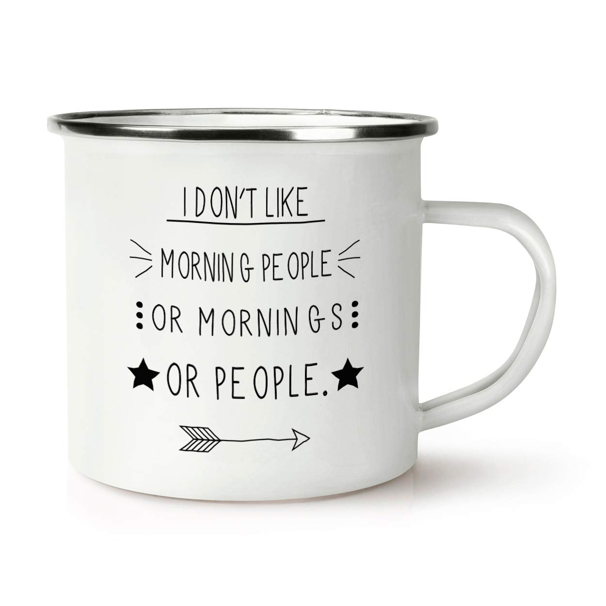 I Don't Like Morning People Retro Enamel Mug Cup