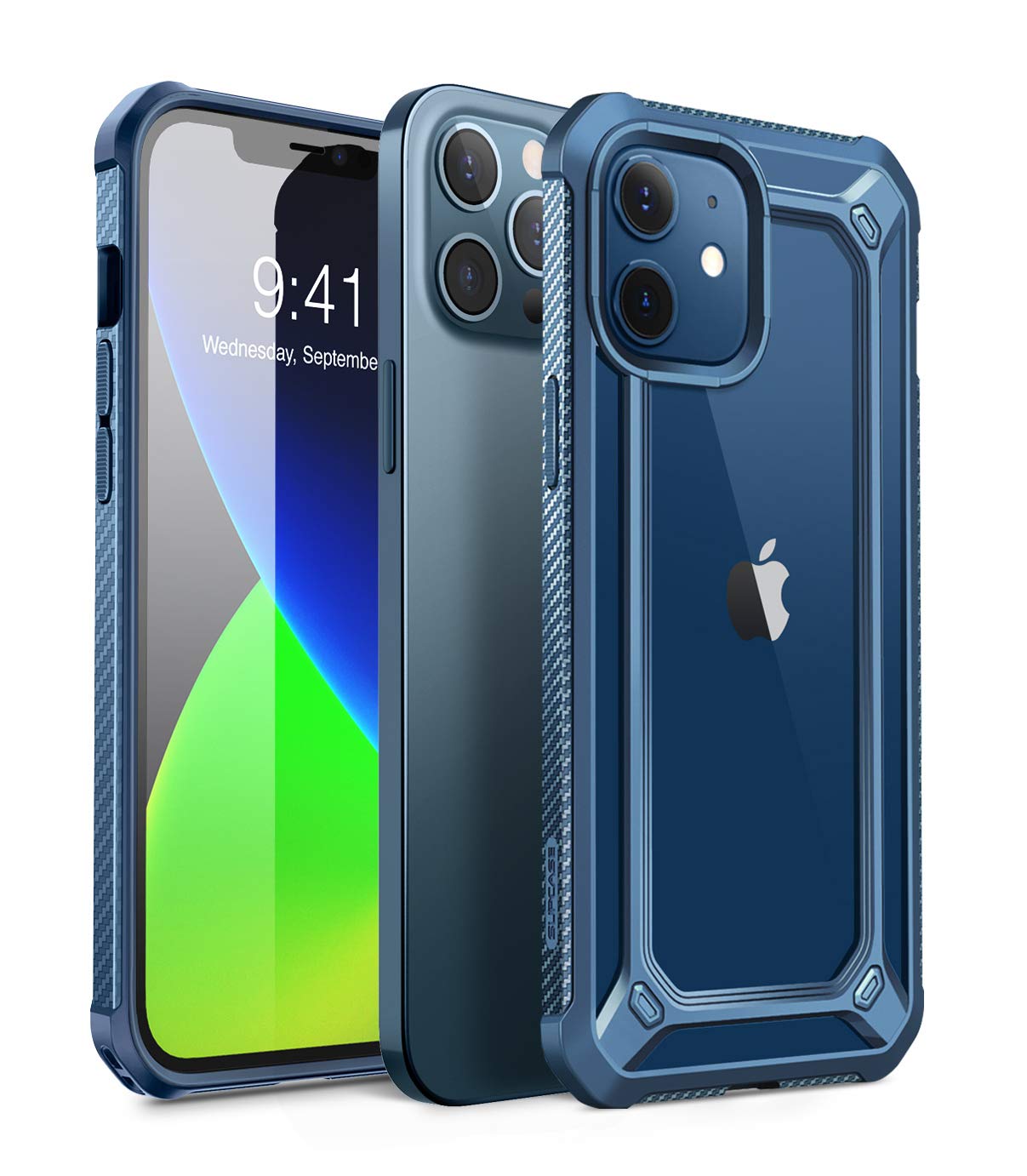 SUPCASE Unicorn Beetle EXO Series Case for iPhone 12 / iPhone 12 Pro (2020 Release) 6.1 Inch, Premium Hybrid Protective Clear Bumper Case (Aqua)