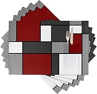 Vista 12 de Independence Day - Juego de 4 manteles individuales para mesa de comedor, juego de 4 manteles individuales de algodón y lino con bolsillo, mesa