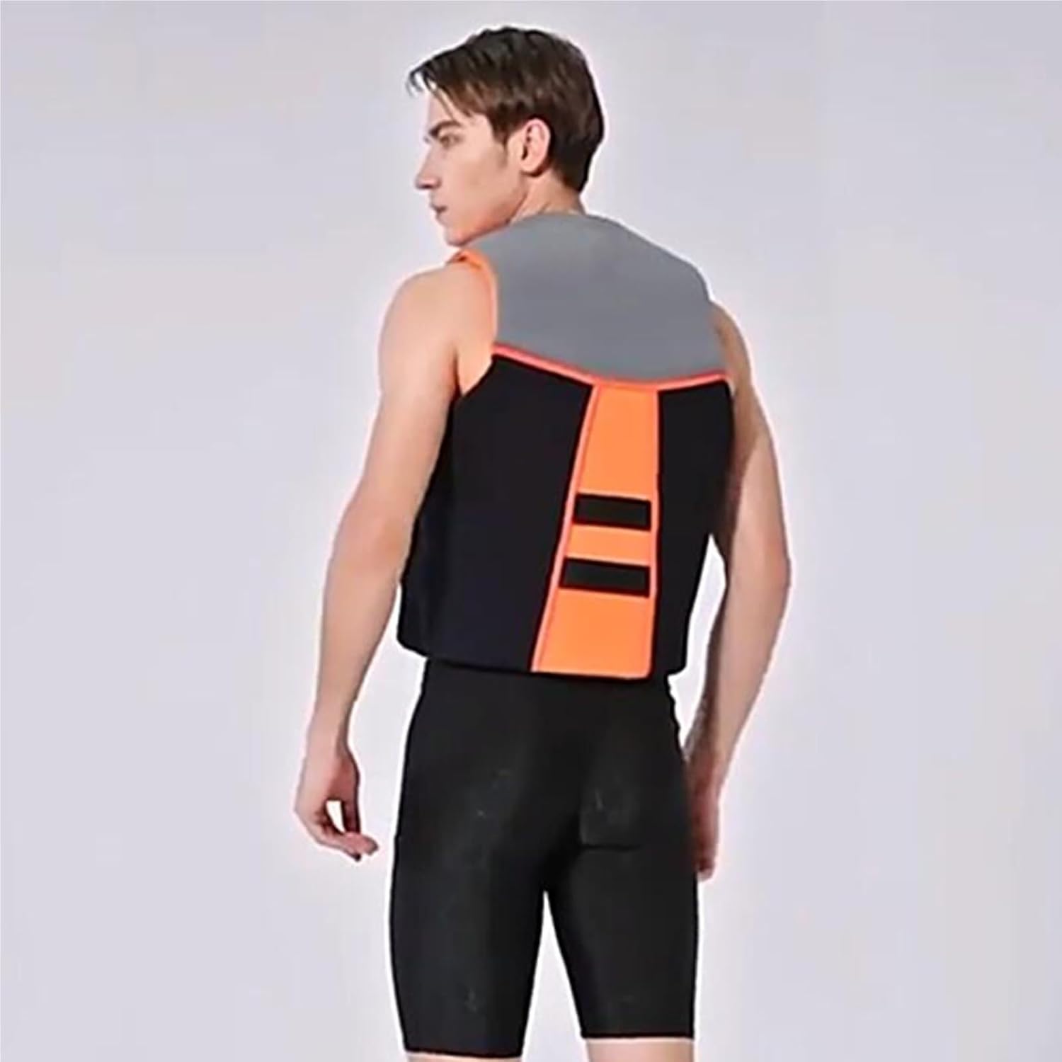 Slim Fit Float Jacket with Adjustable Strap, Neoprene Swim Vest with Smooth Zipper for Surfing Swimming Boating Kayaking Fishing