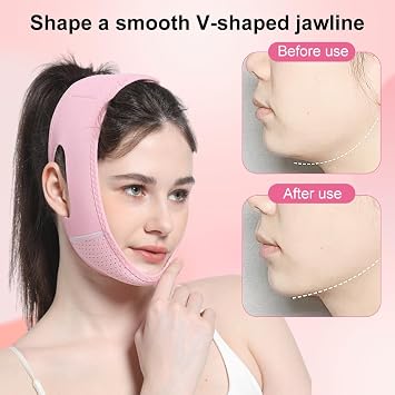 V Line Lifting Mask, Chin Strap for Sleeping & Double Chin Reducer, Reusable Jawline Shaper, Face Sculpting & Slimming Strap, Adjustable Neck Mask For Women Men