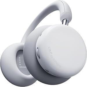 CMF Headphone Pro – Wireless Over-Ear Bluetooth Headphones – Up to 100 Hours of Battery Life, Hi-Res with LDAC, Space Audio, with Active Noise Reduction – Light Grey