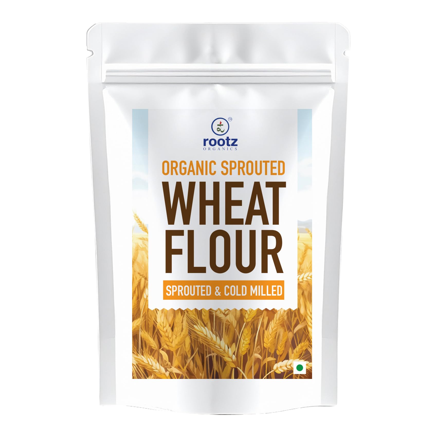 Sprouted Wheat Flour 2kg - Organic Whole Wheat Flour | Cold Milled Wheat Atta Easy to Digest, High Fiber, Sugar & Cholesterol Free, 100% Natural Vegan Non-GMO Healthy Baking Flour