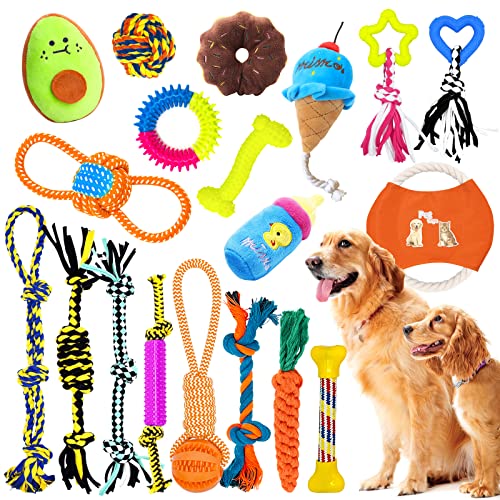 JOYBOY Juguetes para Perros,19 Piezas Durable Masticable Cuerda,100%...