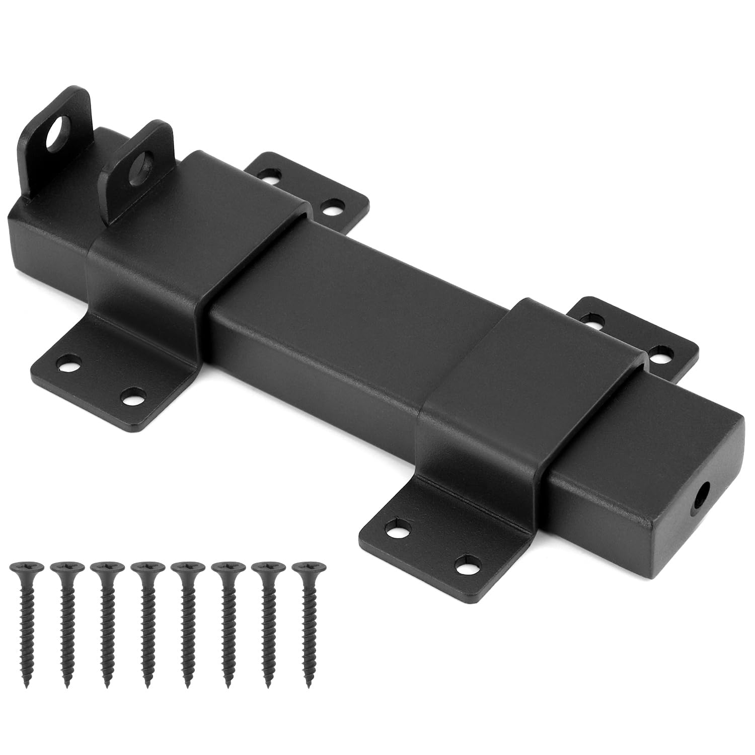 Loquet de portail coulissant réglable QWORK en acier forgé noir pour abri