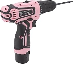 Asixxsix Conjunto de furadeira sem fio, recarregável, 12 V, kit de ferramentas para chave de fenda elétrica com 20 brocas, carregador, bolsa de armazenamento, sem fio, conjunto de furadeira elétrica para melhoria da casa, leve, rosa (EUA)