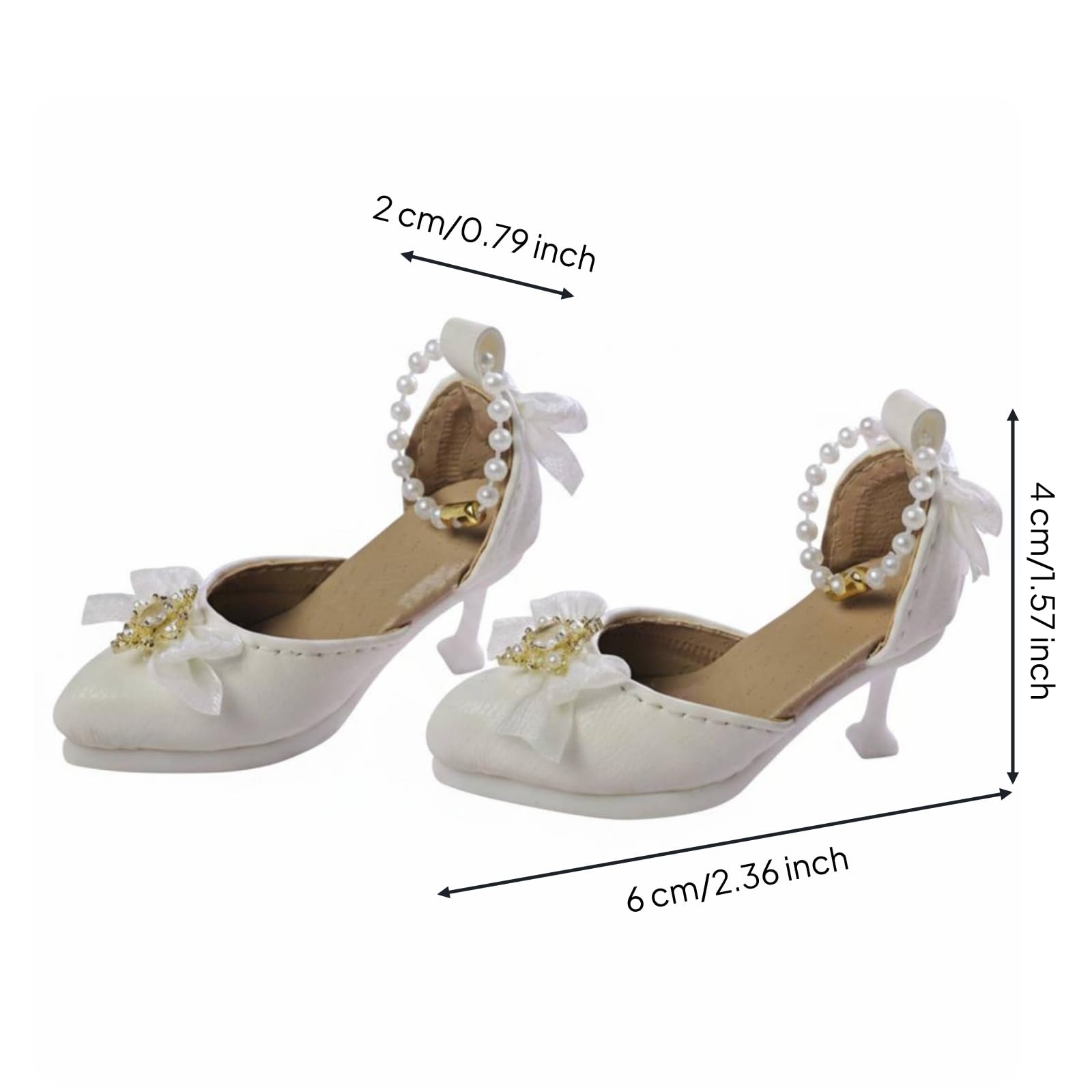 Lolita-Puppenschuhe handgefertigt BJD-Puppenschuhe Spitze Form BJD High Heels für Puppenliebhaber, Puppenfotografie , Weiß