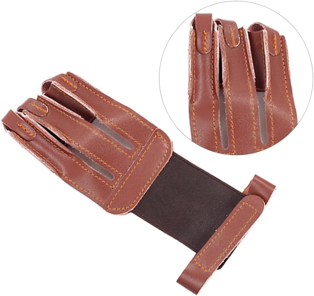 Totority 3pcs Finger Archery Gloves Arrow Hunting Glove Fit for Comfortable Use Random