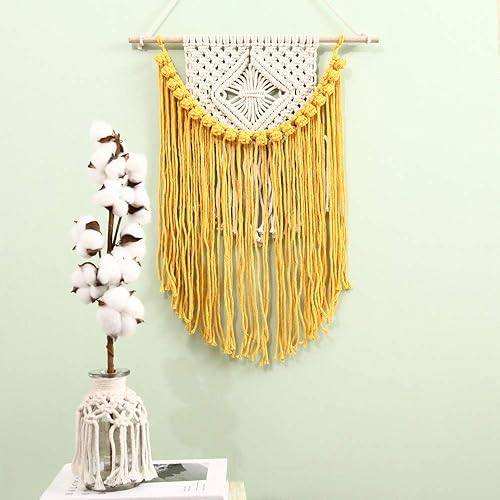 Miniatura 4 de Cuerda de macramé color amarillo claro, 0.118in x 109 yardas, cuerda de algodón de colores para colgar en la pared, colgar plantas, manualidades,