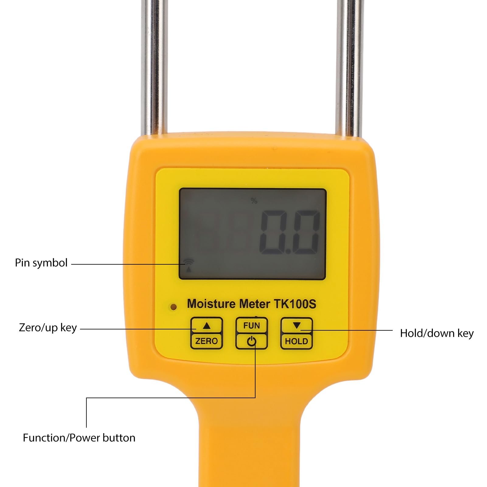 Tnfeeon Medidor de Humedad de Grano con Bolsa de Almacenamiento Pantalla LCD Retroiluminada Apagado Automático Rápido y Preciso con Sonda Probador de Humedad de Grano para Trigo Centeno