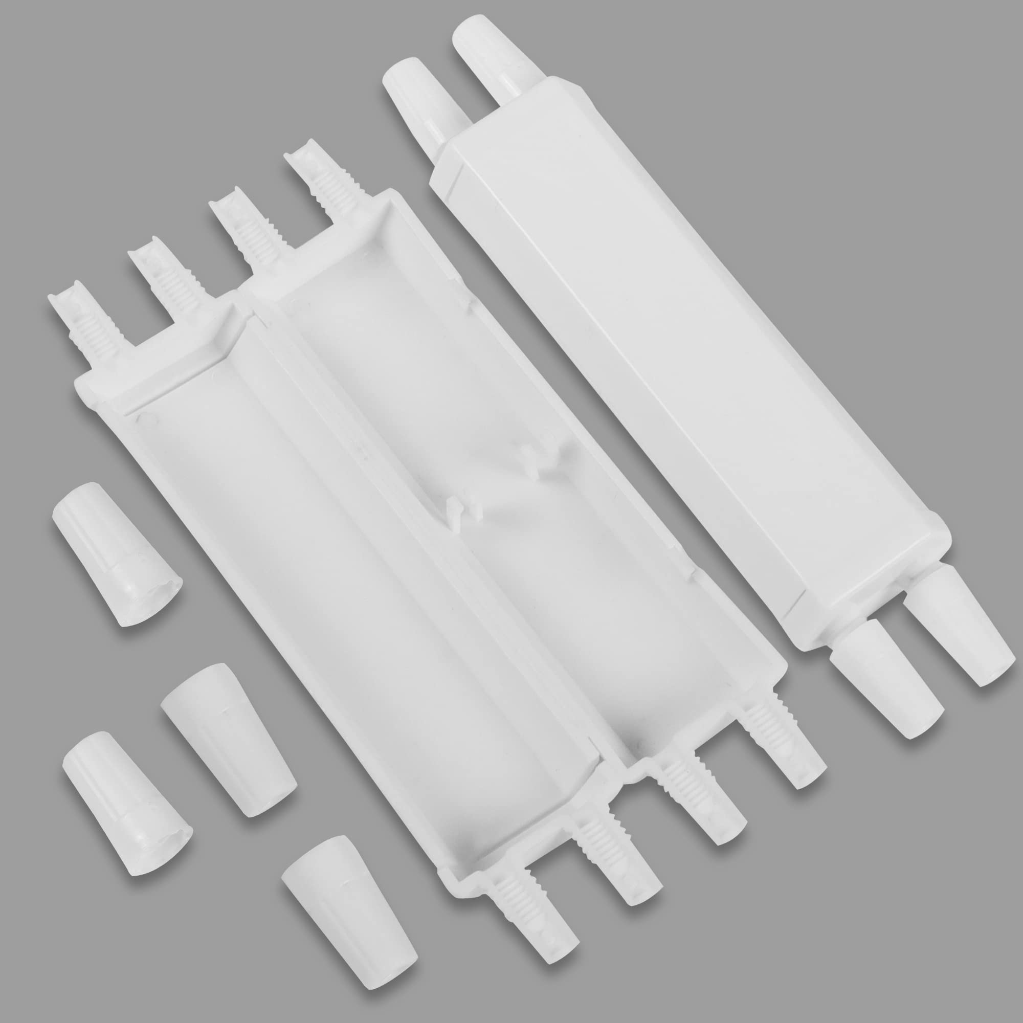 Schutzbox aus Glasfaser, 2-in-2-Out-Glasfaser, Schrumpfschlauch, Schutzschale, FTTH Faser zum Haus, Heißschmelzwerkzeug, geschlossene Lederschnur, Schutzbox (5 Stück)