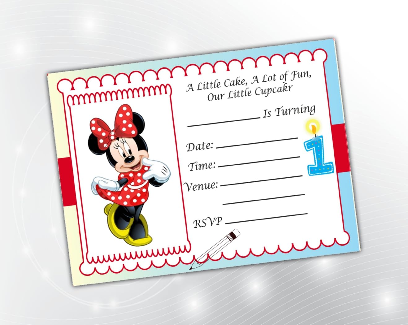 Minnie Mouse Blank Invitations Vintage Mickey Mouse Birthday