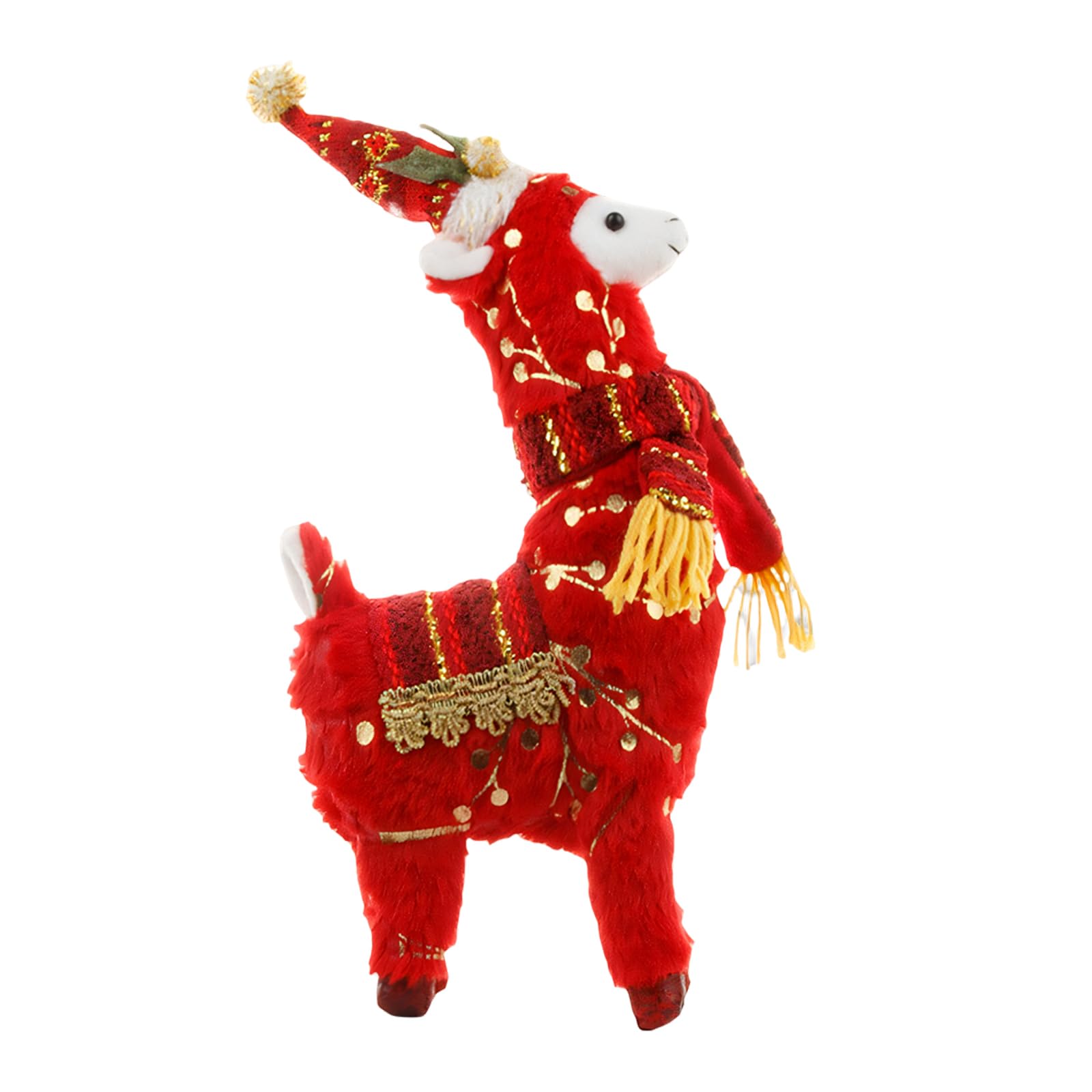NMFLAB Lovely Alpacas Plush Statue Christmas Ornament for Seasonal Decor to Enhances Christmas Cheer Alpacas Decoration