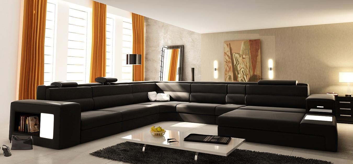 Divani Casa Polaris - Contemporary Bonded Leather Sectional Sofa
