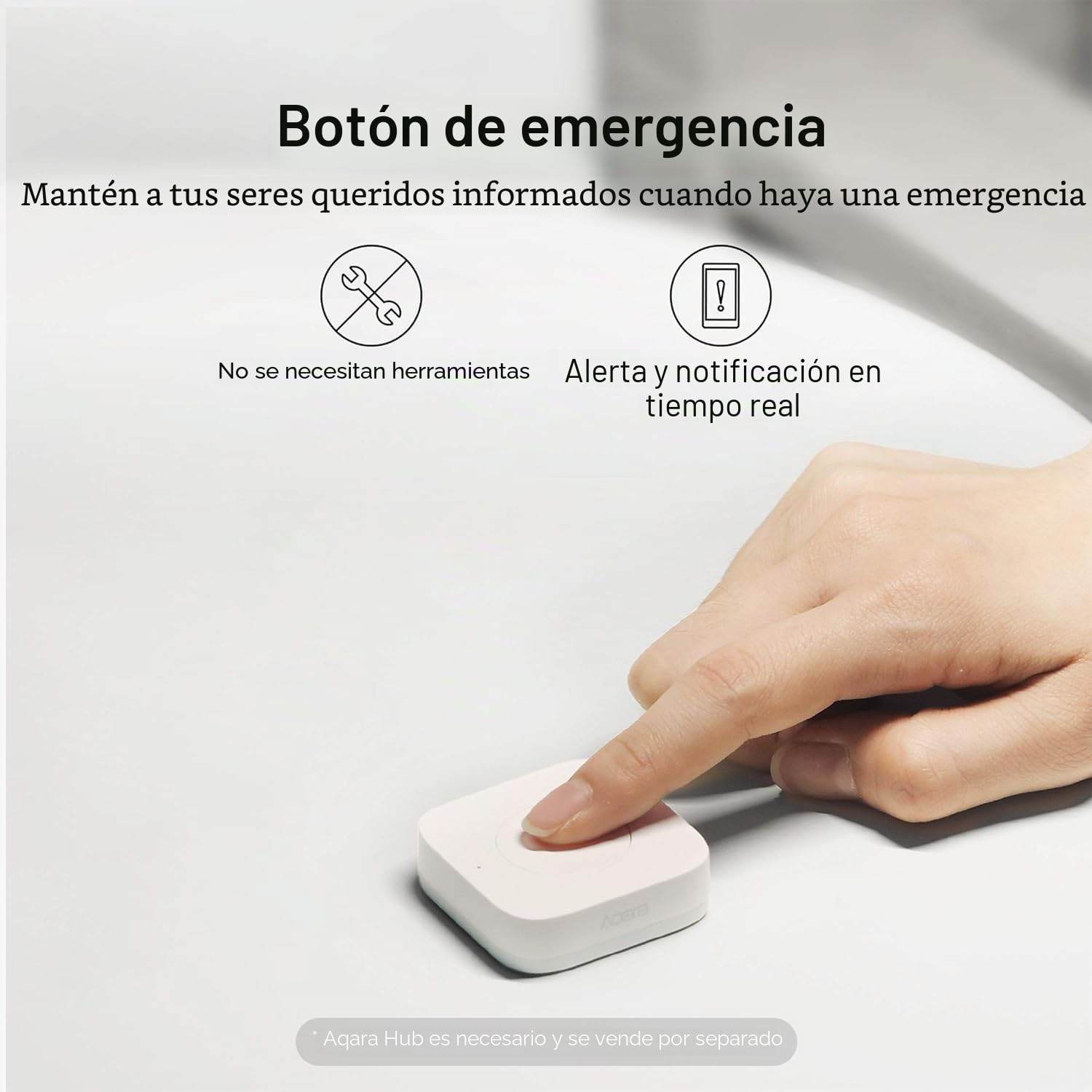 Aqara Botón Inalámbrico Individual, Requiere AQARA HUB, Conexión Zigbee | Botón de Control Versátil de 3 vías para Dispositivos Domésticos Inteligentes, Compatible con Apple HomeKit e IFTTT