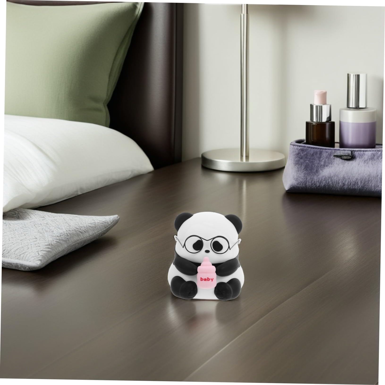 Homoyoyo Lámpara Nocturna Panda de Silicona Suave Luz LED Regulable Recargable y Táctil Luz de Mesa para Dormitorio Infantil y Acogedor
