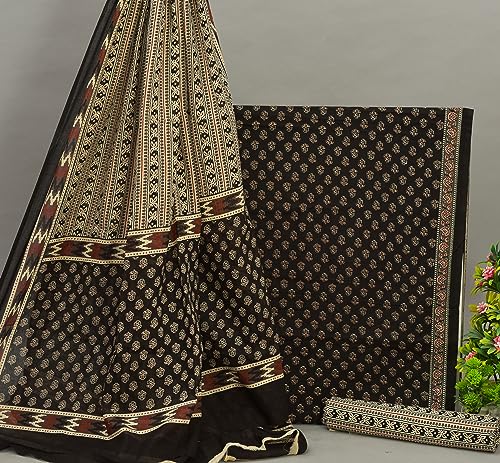 Image of NISHIRE Women's Cotton Printed Unstitched Salwar Suit Dress Material With Dupatta
