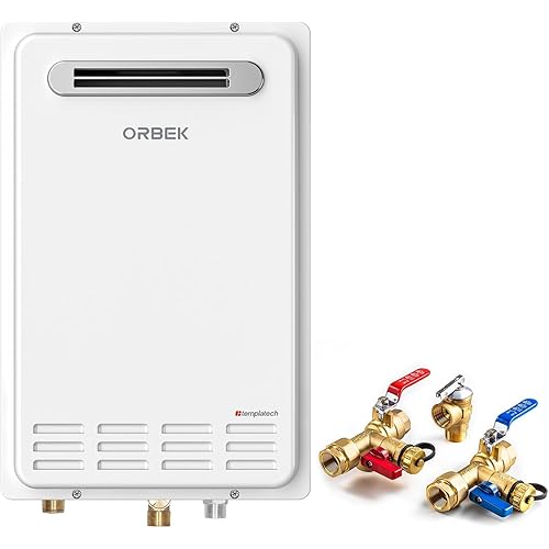 Propane Tankless Water Heater Outdoor - ORBEK Outdoor Installation Up to 5.1 GPM 120,000 BTU - CSA Certified 120 Volt On-Demand Instant hot Water Heater