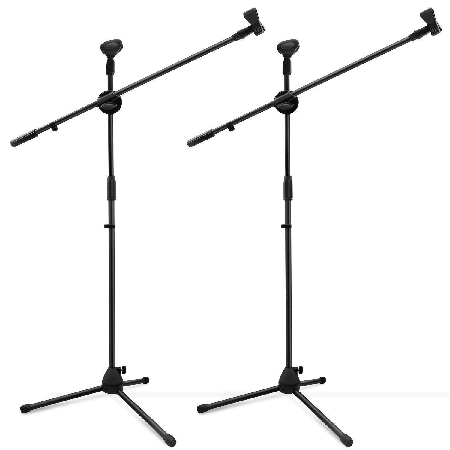 Buy Microphone Stand 2 Pack, Ohuhu Tripod Boom Microphone Stand with Dual Mic Clip, Ultralight